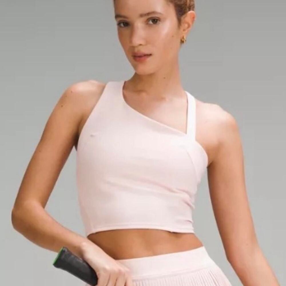 Lululemon Asymmetrical Baby Pink Workout Tank Supportive Activewear Size 14